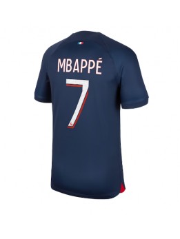Moški Nogometna dresi replika Paris Saint-Germain Kylian Mbappe #7 Domači 2023-24 Kratek rokav